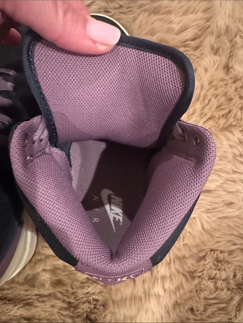 Jordan Women's Mid-Top Sneakers in dark grey and dark Lavender deep color - Picture 4 of 6